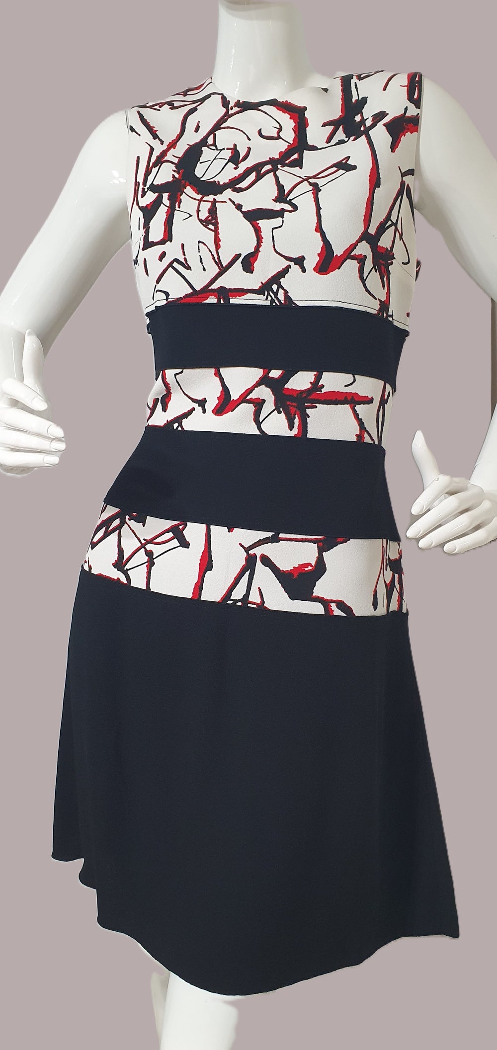Proenza Schouler Abstract Print Paneled Sheath Dress