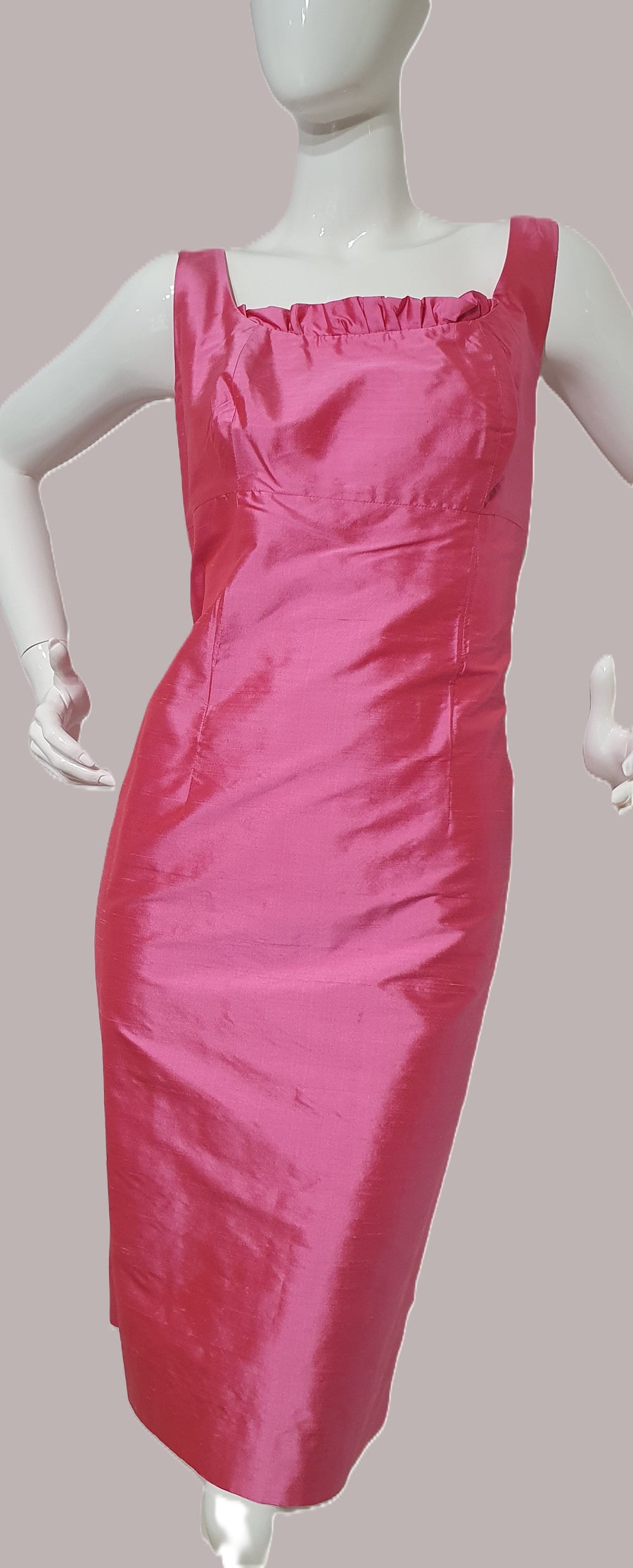 Frascara Pink Silk Sheath Dress