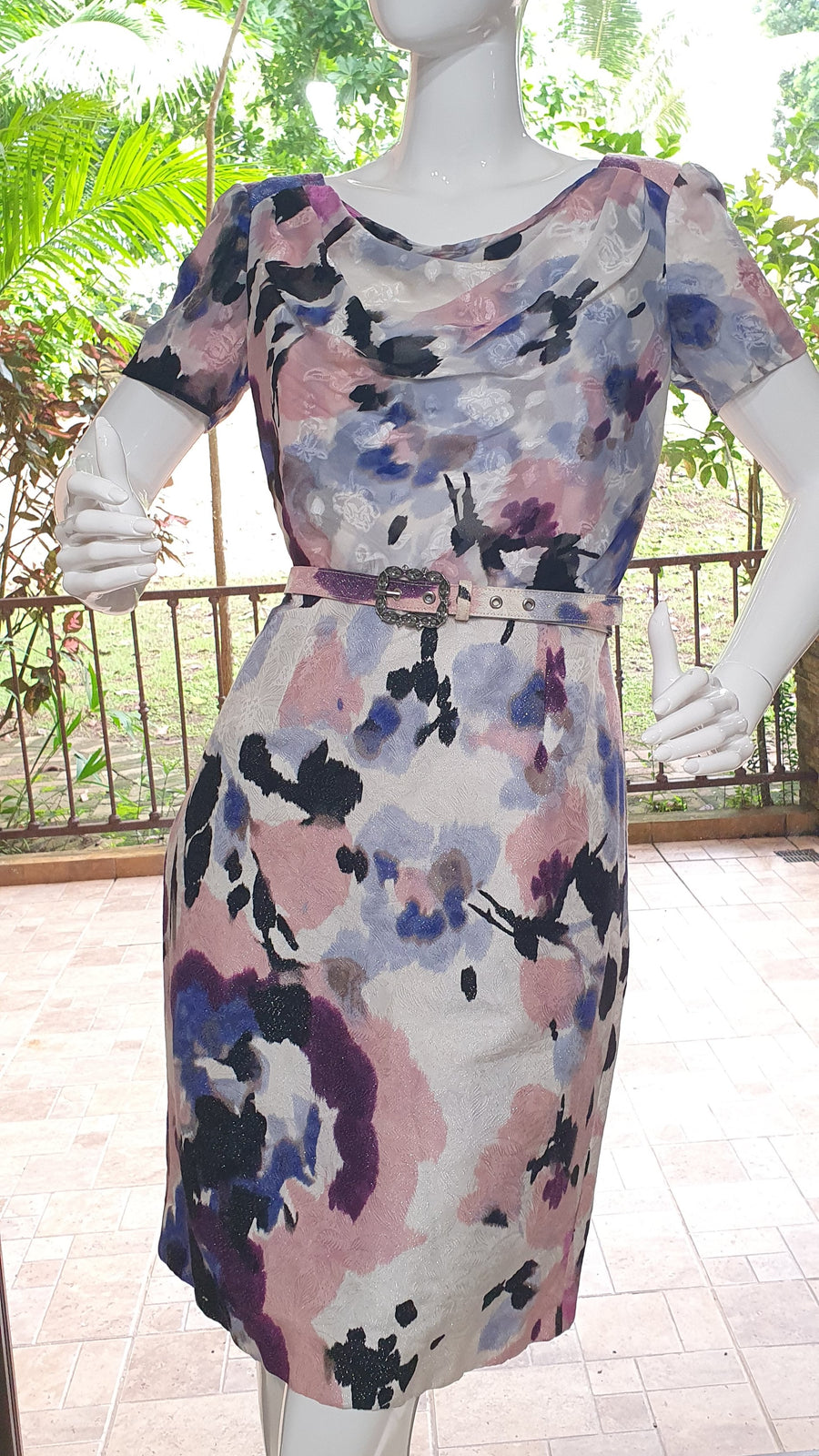 St. John Couture Watercolor Lurex Dress