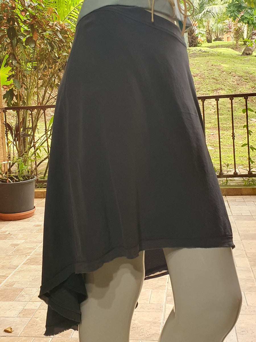 A|X Armani Exchange Charcoal Silk High-Low Skirt