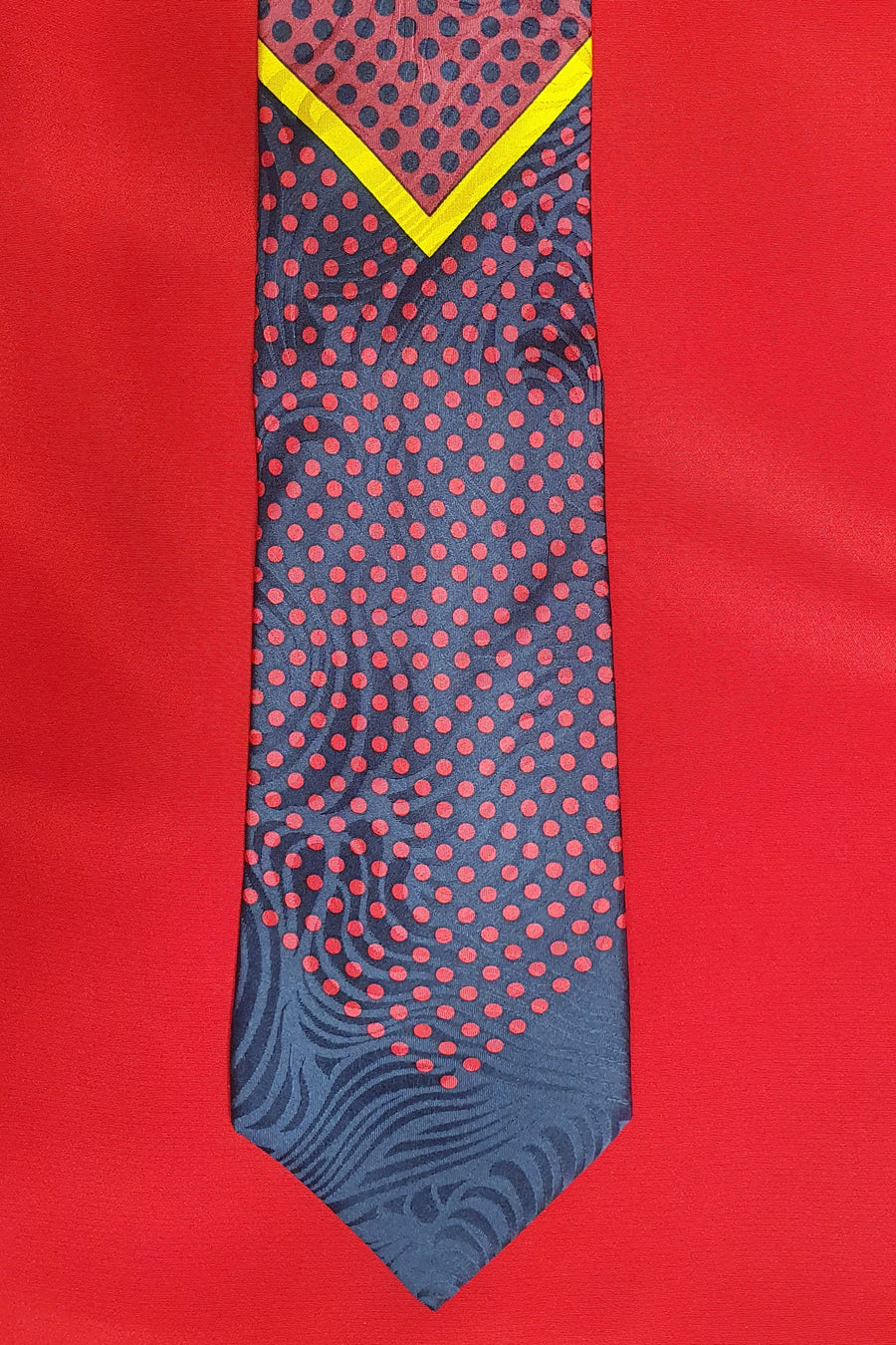Gianni Versace Silk Tie - Red and Black Pop Art Dot