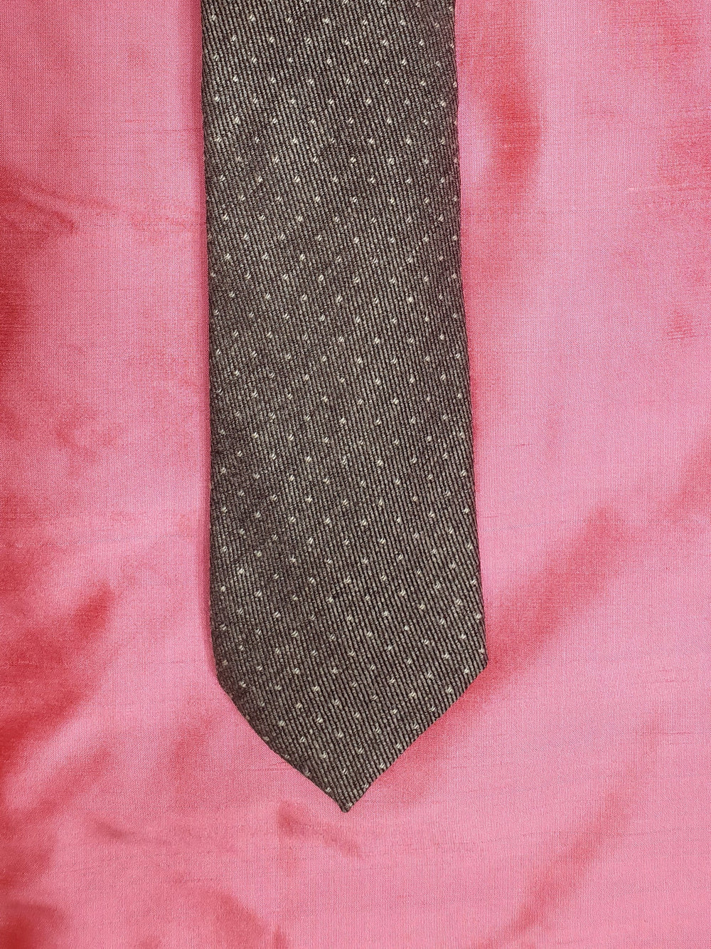 Tom Ford Dark Grey Wool & Silk Dot Tie - Neiman Marcus Tag