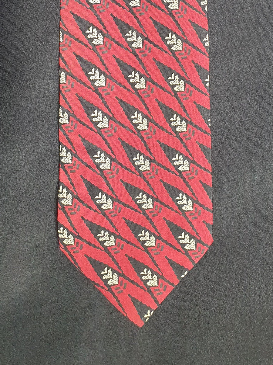 Giorgio Armani Cravatte Silk Tie - Red and Black Geometric